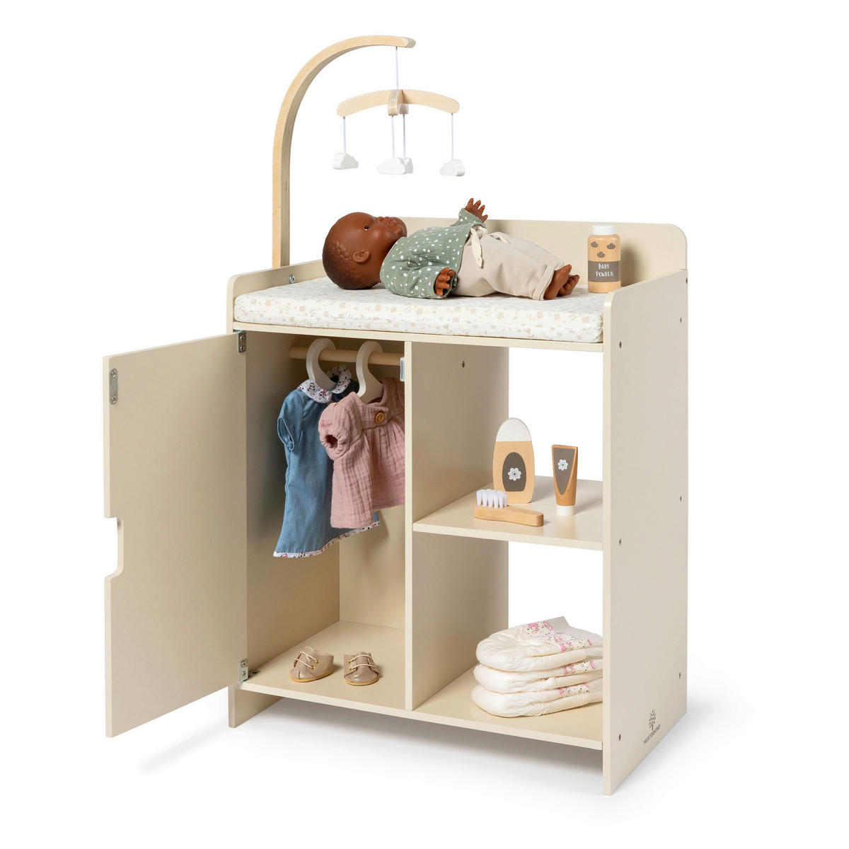PUPPENWICKELKOMMODE ROBINIA  - Creme, Basics, Holz (50,3/27,5/85,3cm) - MUSTERKIND
