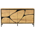 SIDEBOARD  in 160/85/40 cm  - Schwarz/Akaziefarben, Design, Holz/Metall (160/85/40cm) - Ambia Home