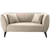 2-SITZER-SOFA in Lederlook Beige  - Beige/Schwarz, Modern, Holz/Textil (172/83/88cm) - Livetastic