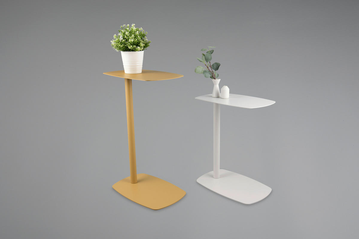 BEISTELLTISCH 28/42/48 cm Grau Freiform  - Grau, Basics, Metall (28/42/48cm) - Milino