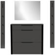 GARDEROBE 4-teilig  in 155/191/34 cm  - Anthrazit/Schwarz, Design, Glas/Holzwerkstoff (155/191/34cm) - Dieter Knoll