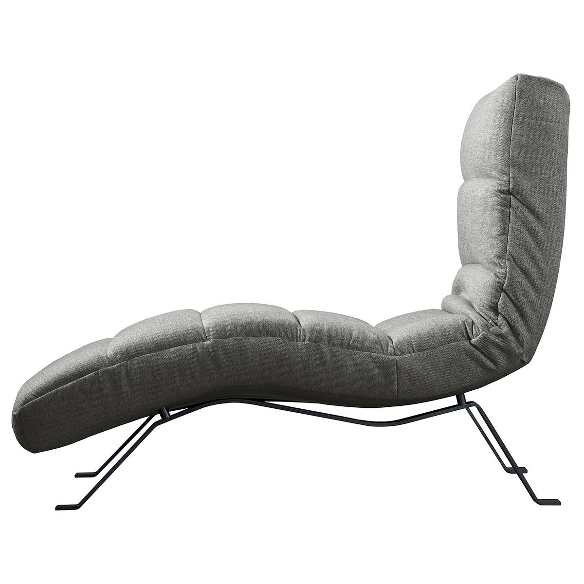 RELAXLIEGE Webstoff Grau  - Schwarz/Grau, Design, Textil/Metall (65/65/171cm) - Livetastic