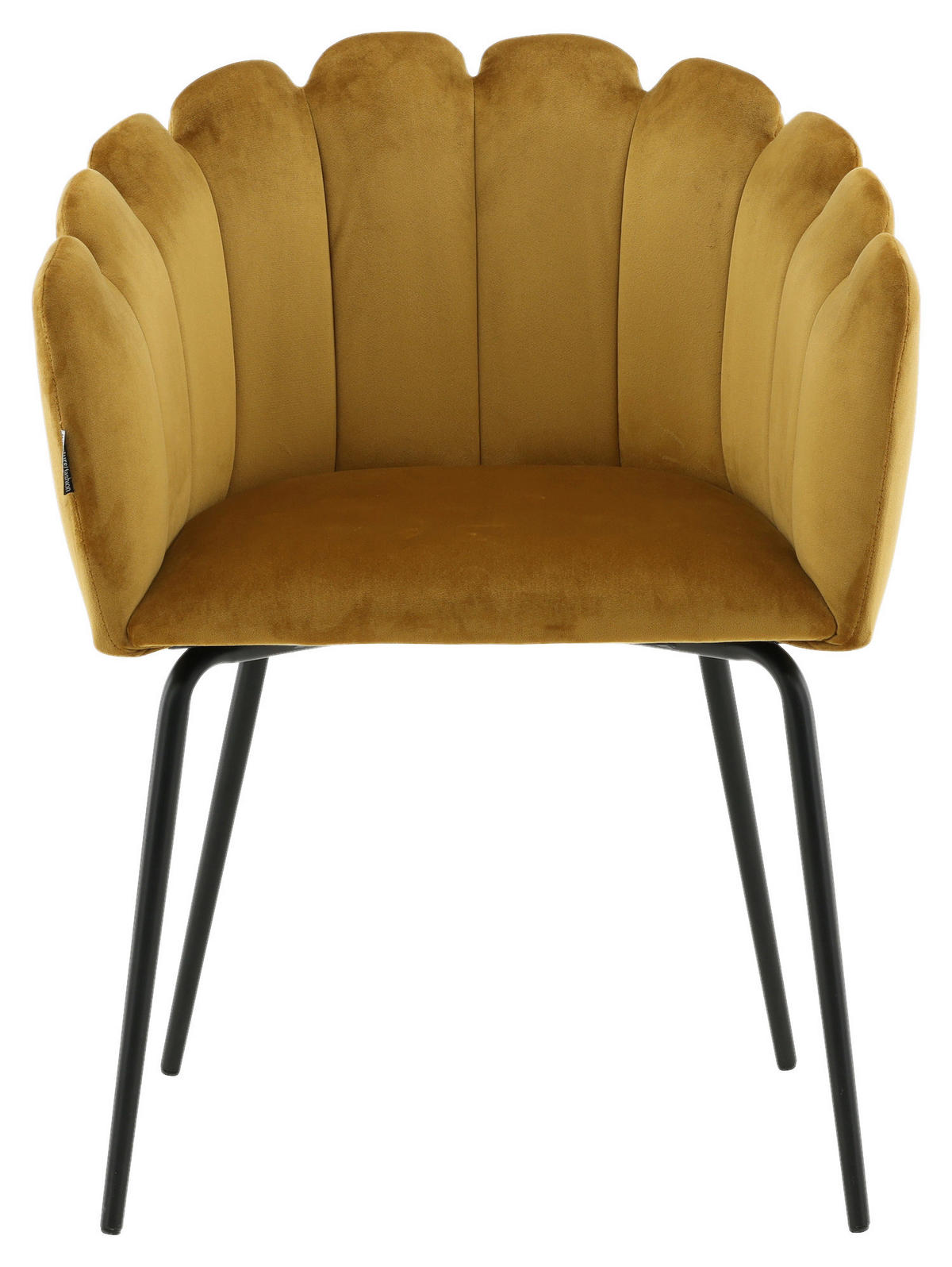 STUHL Samt Gelb  - Gelb, Design, Textil/Metall (61/76.56/54cm) - Livetastic