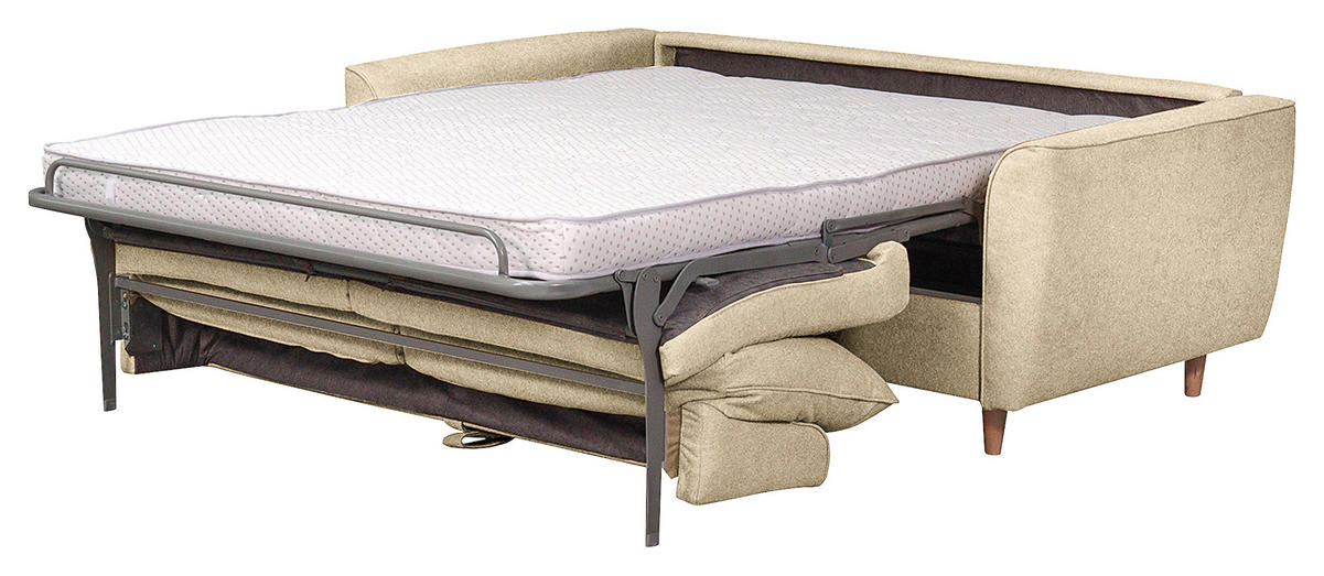 SCHLAFSOFA in Textil Creme  - Buchefarben/Creme, Design, Holz/Textil (195/90/102cm) - Livetastic