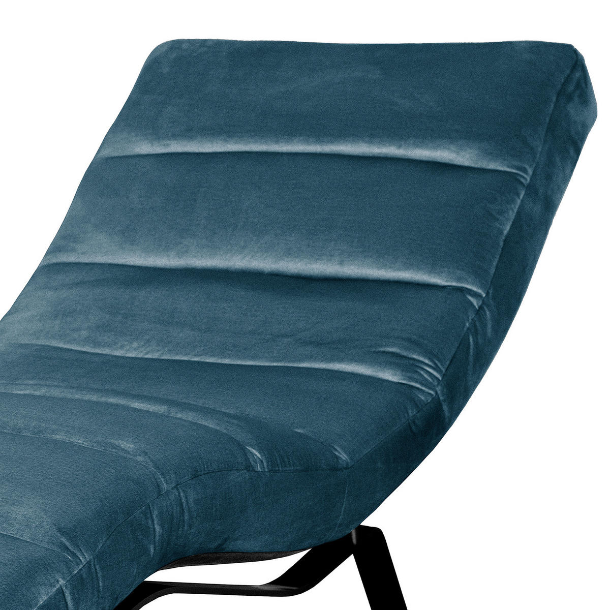 RELAXLIEGE SWING Samt Blau  - Blau/Schwarz, Design, Textil/Metall (65/65-95/171cm) - Livetastic