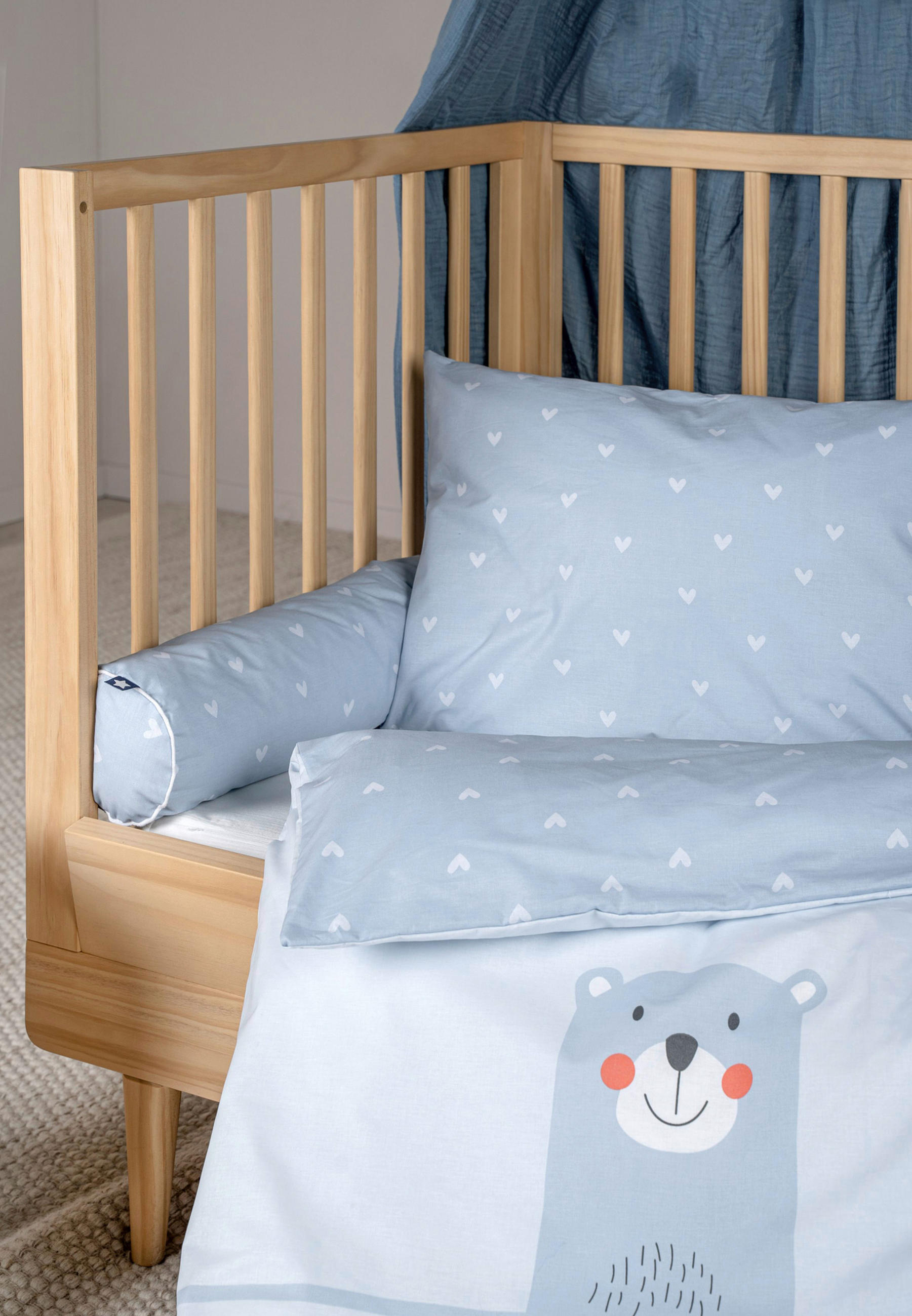KINDERBETTWÄSCHE BEARS FAMILY Flachgewebe 100/135 cm  - Blau, Basics, Textil (100/135cm) - Zöllner