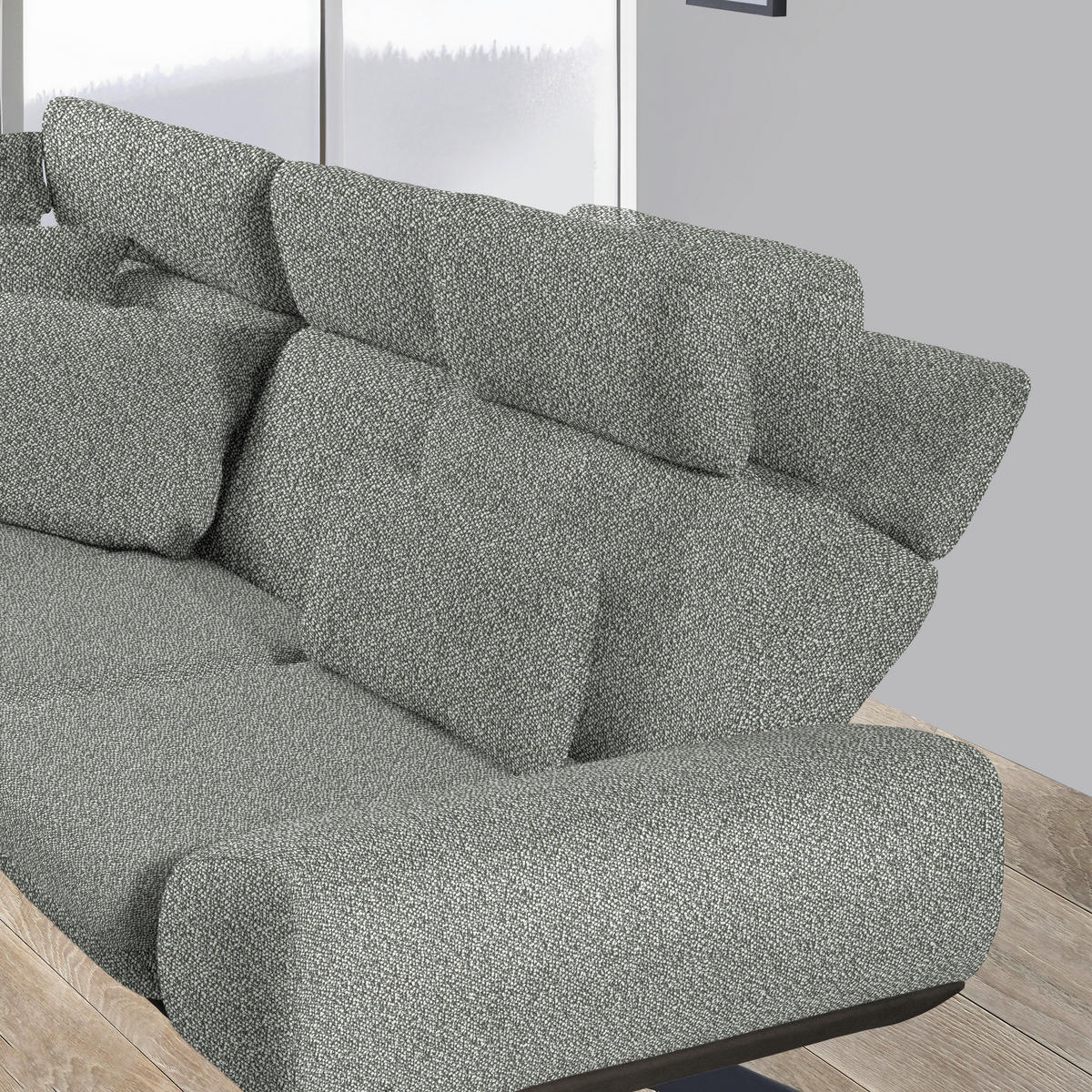 ECKSOFA in Flachgewebe Grau  239/270 cm  - Dunkelgrau/Schwarz, Design, Textil/Metall (239/270cm) - Koinor