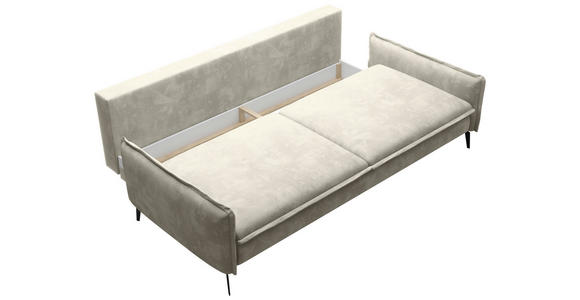 SCHLAFSOFA  in Chenille Hellbraun  - Hellbraun/Schwarz, KONVENTIONELL, Textil/Metall (223/89/107cm) - Carryhome