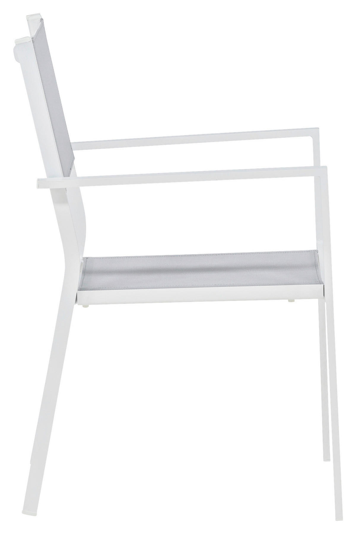 STAPELSESSEL - Weiß, KONVENTIONELL, Textil/Metall (56.5/88/61cm) - Gardenson