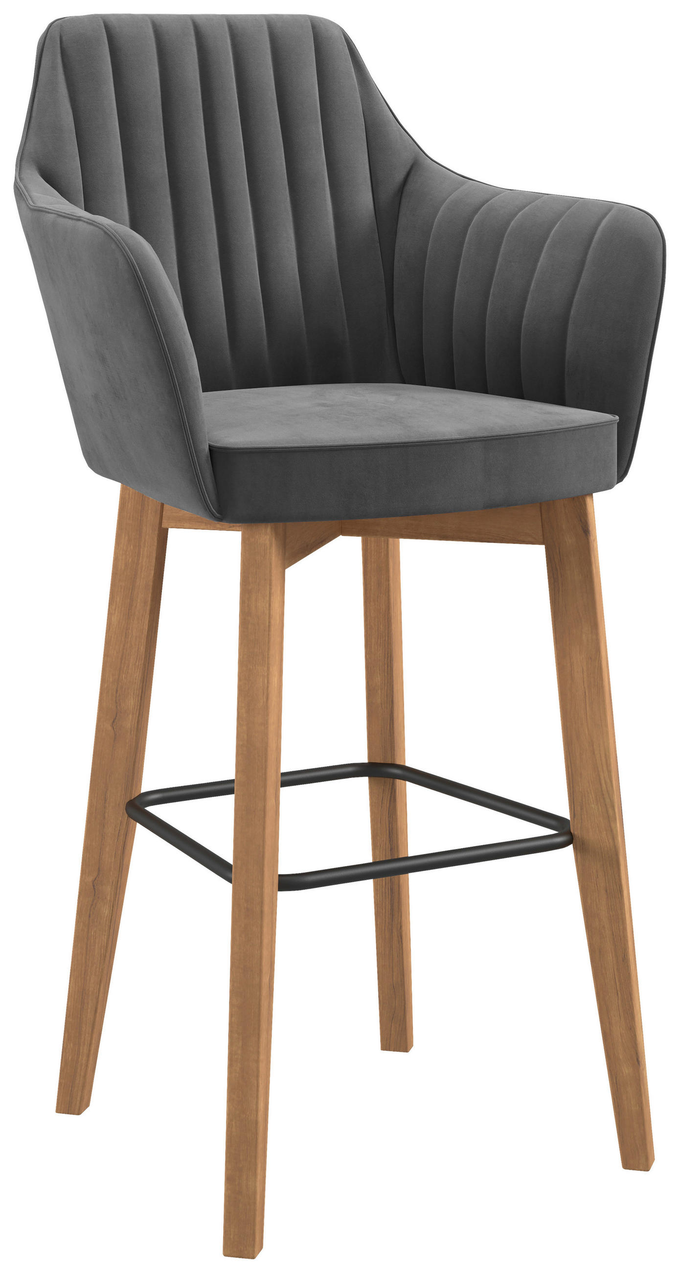 Livetastic BARHOCKER Webstoff Grau Stahl Eiche vollmassiv jetzt 