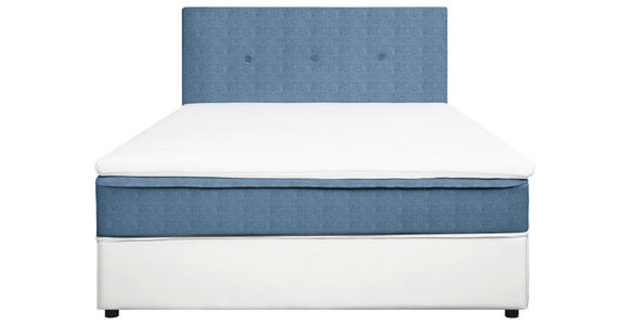 BOXBETT 120/200 cm in Weiß, Hellblau - Schwarz/Weiß, KONVENTIONELL, Holz/Textil (120/200cm) - Carryhome