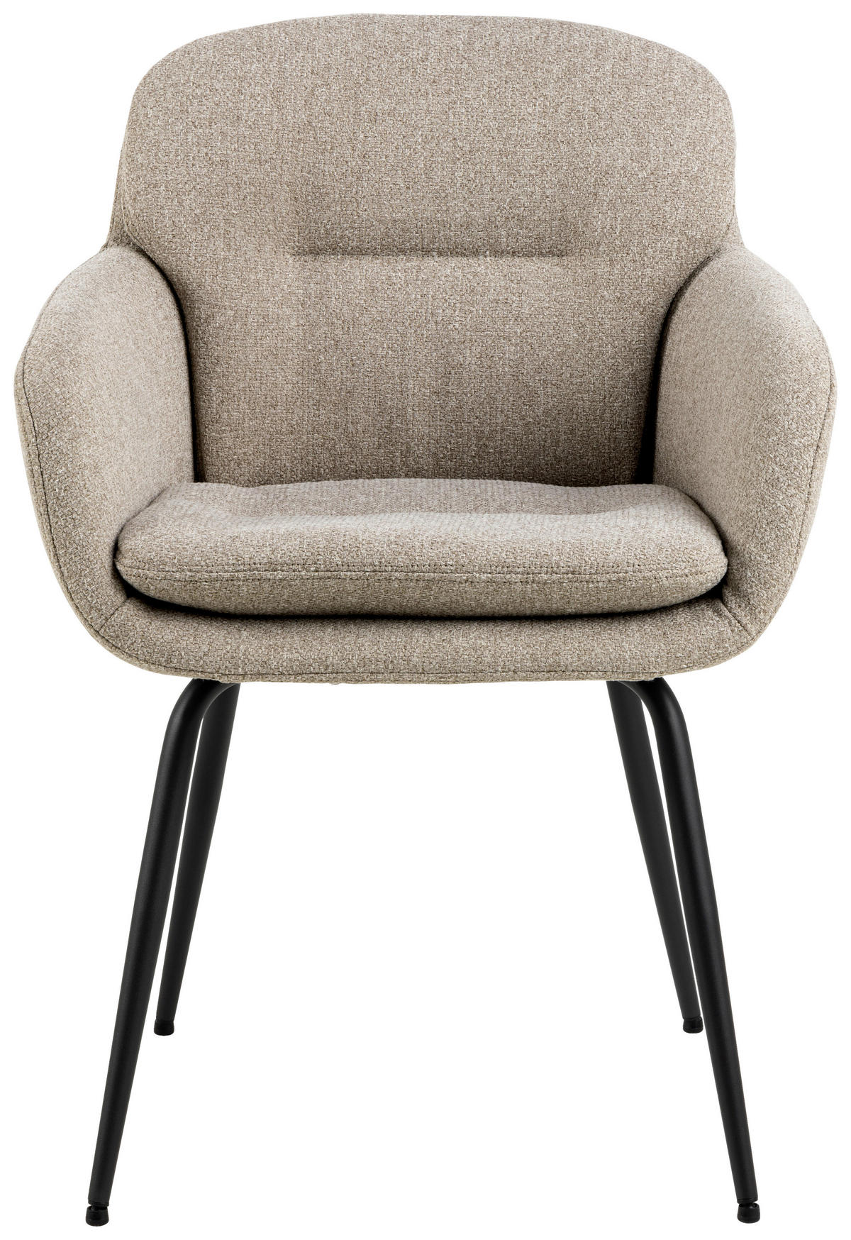 ARMLEHNSTUHL  in Struktur  - Beige/Schwarz, Design, Textil/Metall (58/84/59cm) - MID.YOU