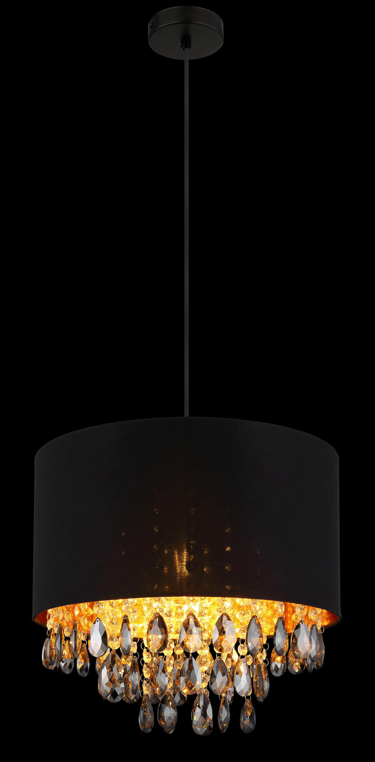 ZÁVĚSNÉ SVÍTIDLO, 40/120 cm  - šedá/černá, Konvenční, kov/textil (40/120cm) - Globo