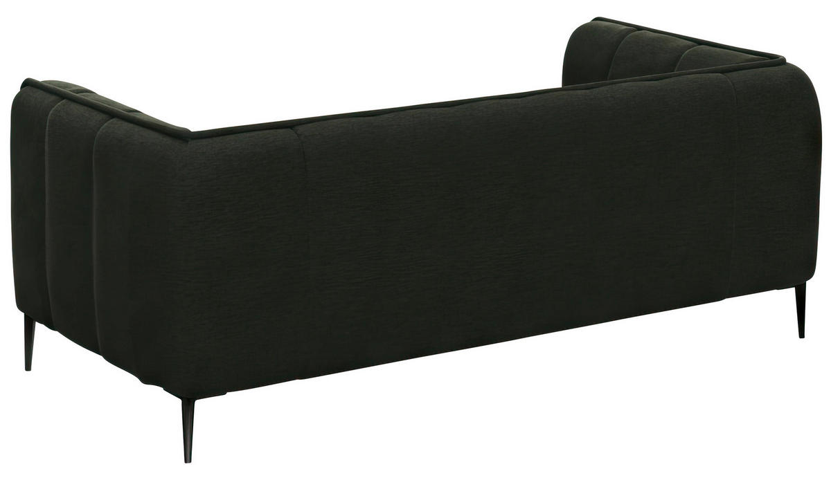 2,5-SITZER Chenille, Webstoff, Flachgewebe Waldgrün  - Waldgrün/Schwarz, Design, Holz/Textil (179/75/91cm) - Livetastic