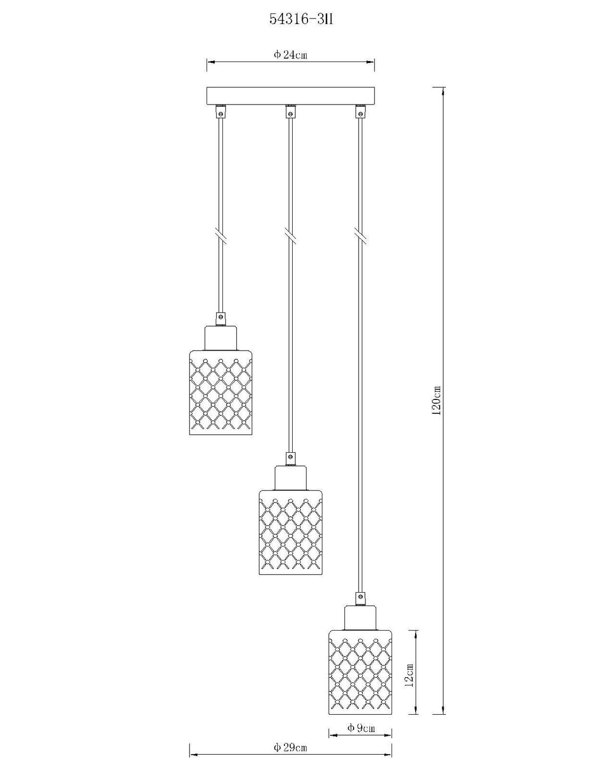 HÄNGELEUCHTE 29/120 cm  - Klar/Chromfarben, Basics, Glas/Kunststoff (29/120cm) - Globo