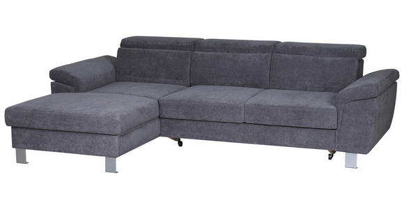 ECKSOFA in Webstoff Grau  - Silberfarben/Grau, Design, Textil/Metall (167/250cm) - Xora