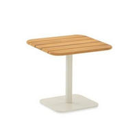 LOUNGETISCH 50/50/46 cm Holz  - Grauweiß/Teakfarben, Basics, Holz/Metall (50/50/46cm) - Niehoff Garden