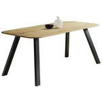 ESSTISCH Eiche massiv rechteckig Schwarz, Eichefarben  - Eichefarben/Schwarz, LIFESTYLE, Holz/Metall (200/100/75cm) - Linea Natura