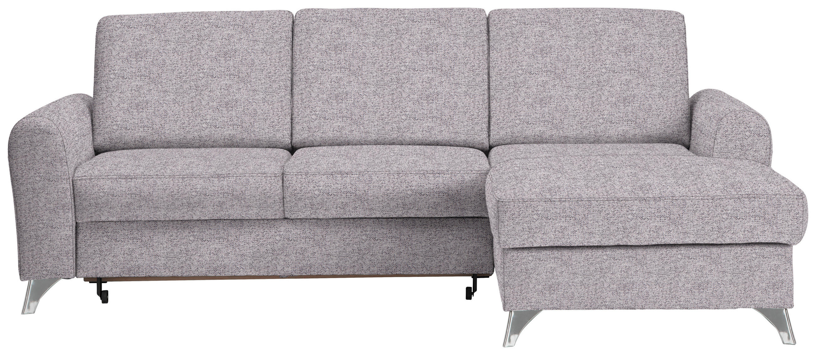 ECKSOFA Grau, Flieder Flachgewebe  - Silberfarben/Flieder, Design, Textil/Metall (244/167cm) - Cantus