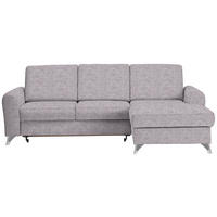ECKSOFA Grau, Flieder Flachgewebe  - Silberfarben/Flieder, Design, Textil/Metall (244/167cm) - Cantus