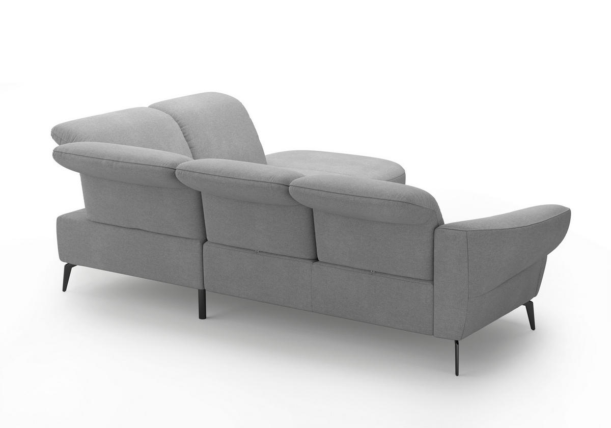 ECKSOFA in Mikrofaser Grau  302/270 cm  - Schwarz/Grau, MODERN, Textil/Metall (302/270cm) - Sit & More