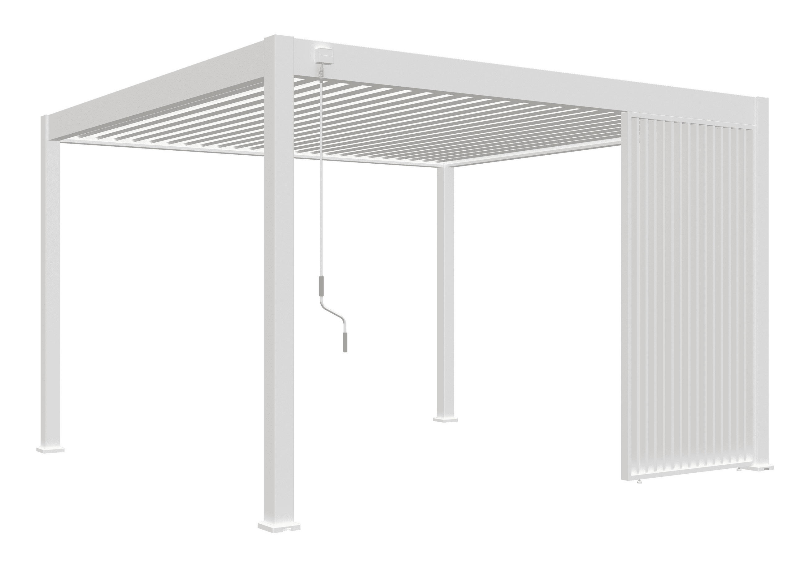 PERGOLA-SEITENTEIL 123/235/10 cm   - Weiß, Basics, Metall (123/235/10cm) - Gardenson