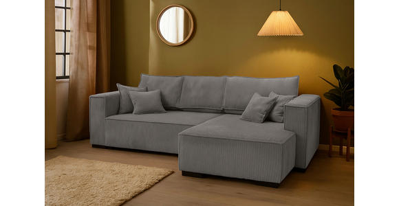 ECKSOFA Mokka Cord - Braun/Mokka, KONVENTIONELL, Holz/Textil (230/190cm) - Carryhome
