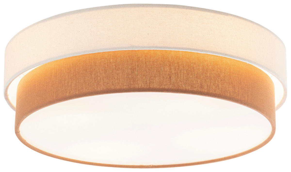 DECKENLEUCHTE  45/13 cm    - Terracotta/Creme, MODERN, Kunststoff/Textil (45/13cm) - Novel