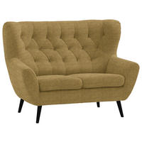 2-SITZER-SOFA Skagen in Webstoff Dunkelgelb  - Dunkelgelb/Schwarz, Design, Holz/Textil (137/101/95cm) - Stylife