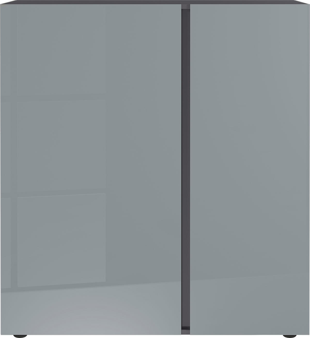 KOMMODE  in 94/103/43 cm  - Schwarz/Graphitfarben, KONVENTIONELL, Glas/Holzwerkstoff (94/103/43cm)