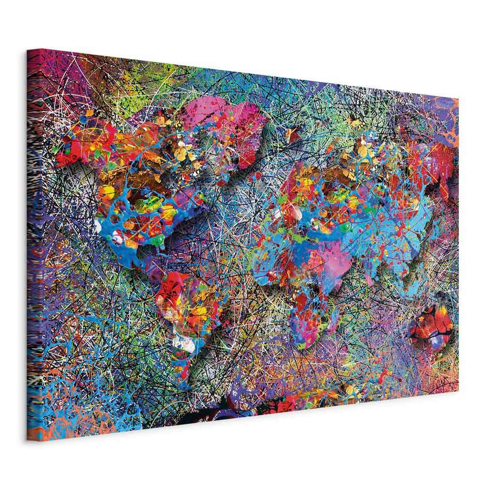 LEINWANDBILD Abstraktes 90/60/1.2 cm  - Blau/Flieder, Basics, Holz/Textil (90/60/1.2cm) - artgeist