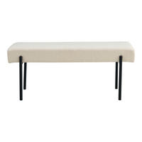 GARDEROBENBANK Swindon  in 100/42,5/36 cm  - Schwarz/Weiß, Design, Textil/Metall (100/42,5/36cm) - MID.YOU