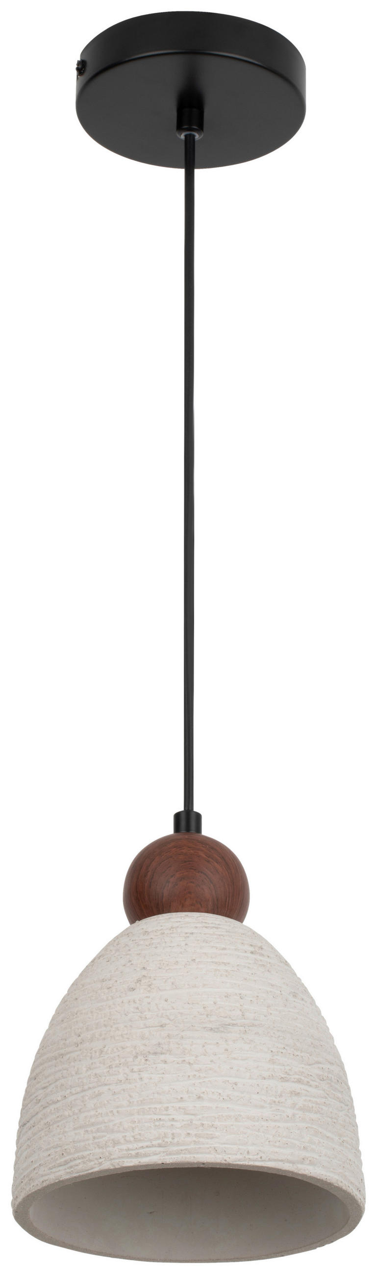 HÄNGELEUCHTE 16/120 cm   - Walnussfarben/Grau, Design, Stein/Metall (16/120cm) - Collet's Monde