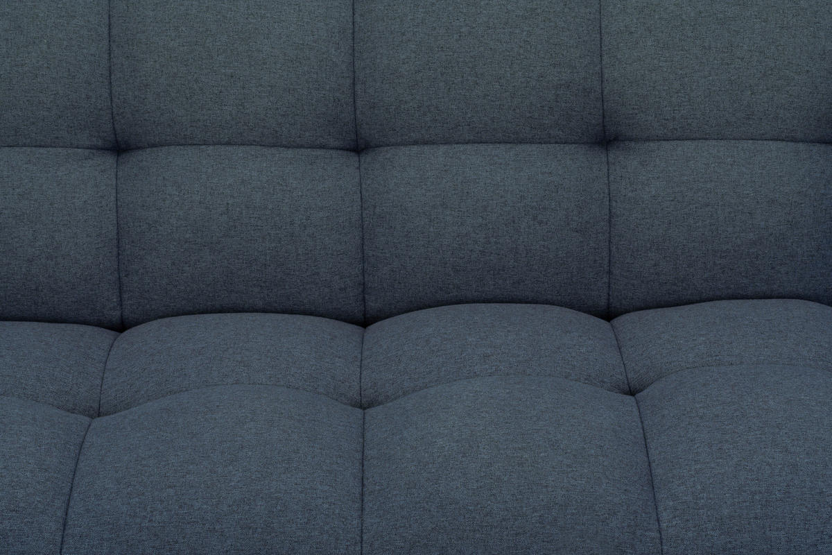 SCHLAFSOFA Leinenoptik Blau  - Blau/Silberfarben, Basics, Textil/Metall (195/90/98cm) - MID.YOU