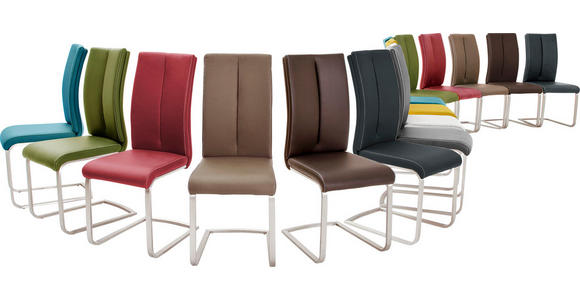 SCHWINGSTUHL  in Edelstahl Lederlook  - Edelstahlfarben/Creme, Design, Textil/Metall (42/104/61cm) - Novel