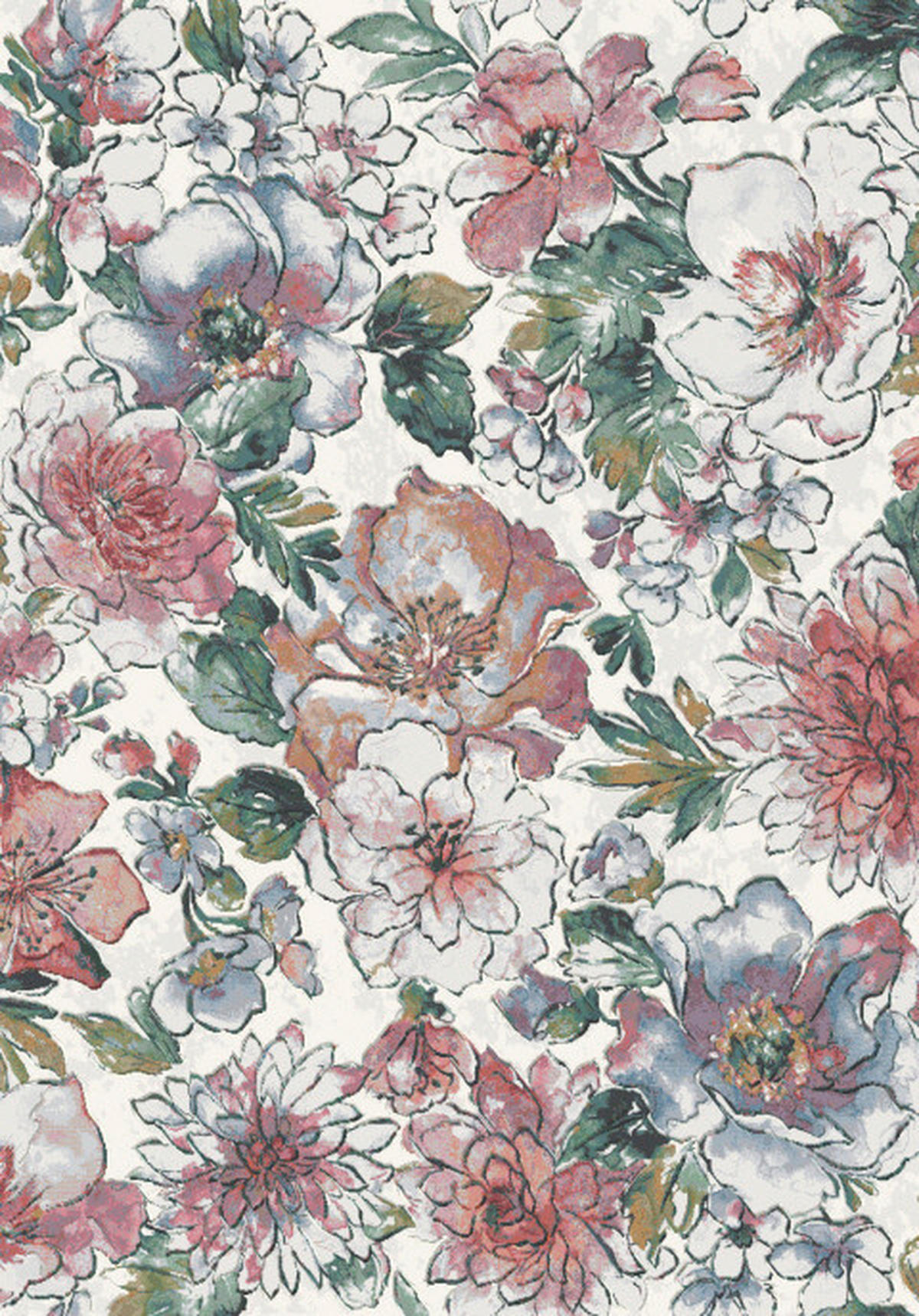 WEBTEPPICH 133/195 cm Catania Multicolor, Rosa, Weiß  - Multicolor/Rosa, KONVENTIONELL, Textil (133/195cm) - Novel