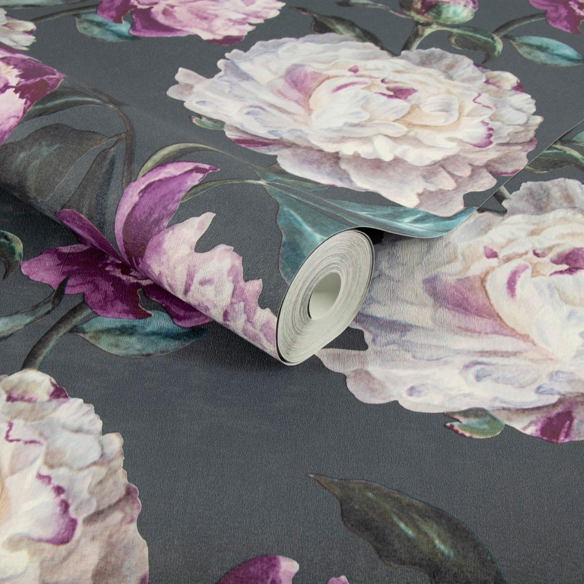 VLIESTAPETE - Anthrazit/Lila, Basics, Papier/Kunststoff (52/1005cm)