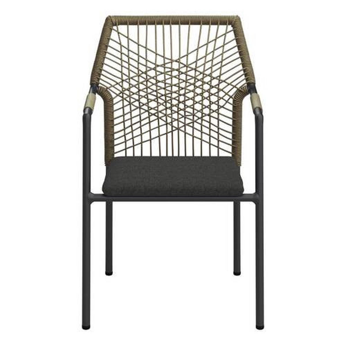 STAPELSESSEL Aluminium Anthrazit, Braun, Grau  - Dunkelgrau/Anthrazit, Design, Textil/Metall (63/87/57cm) - Ambia Garden