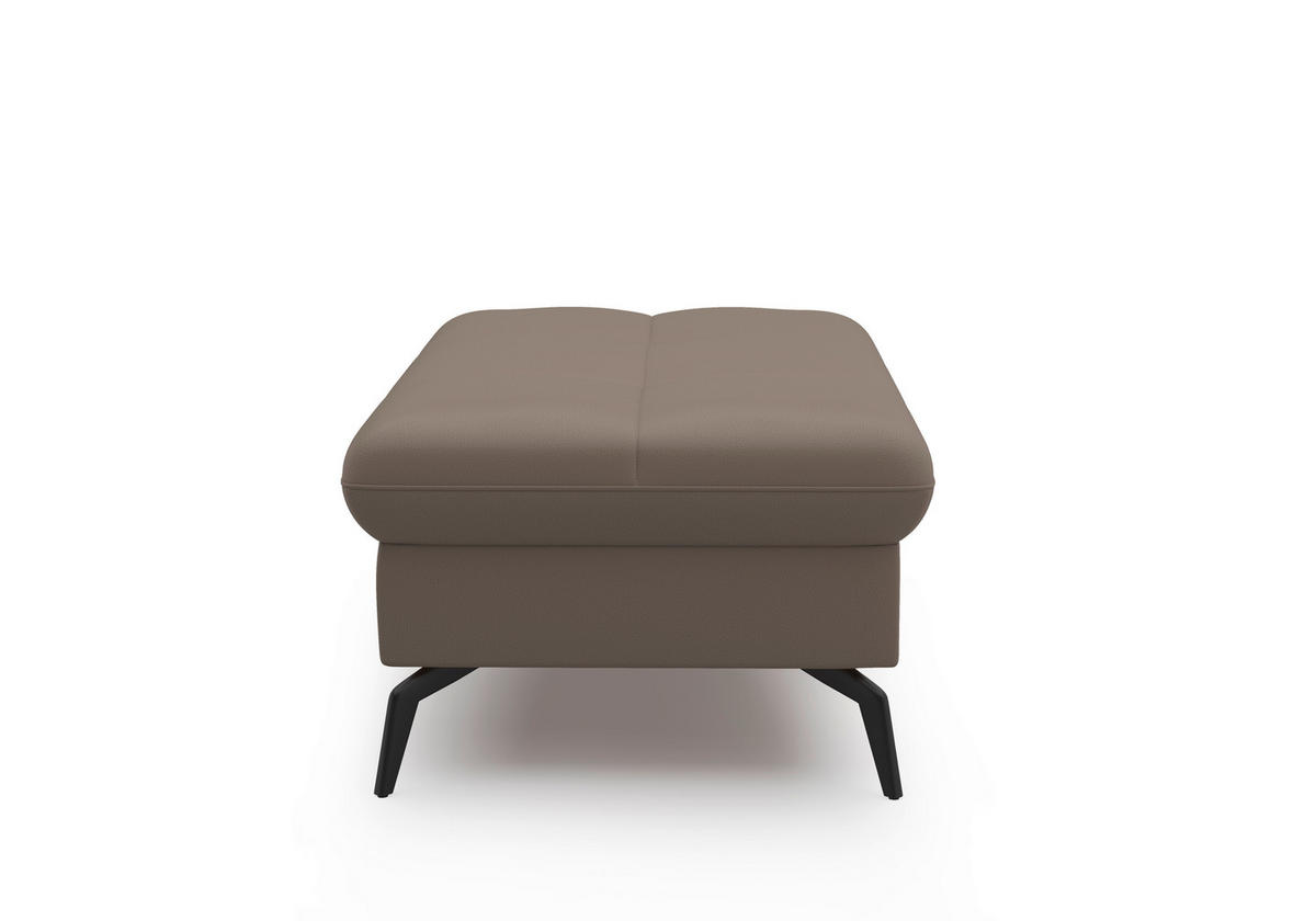 HOCKER in Leder Grau  - Schwarz/Grau, Konventionell, Leder/Metall (102/47/69cm) - Sit & More