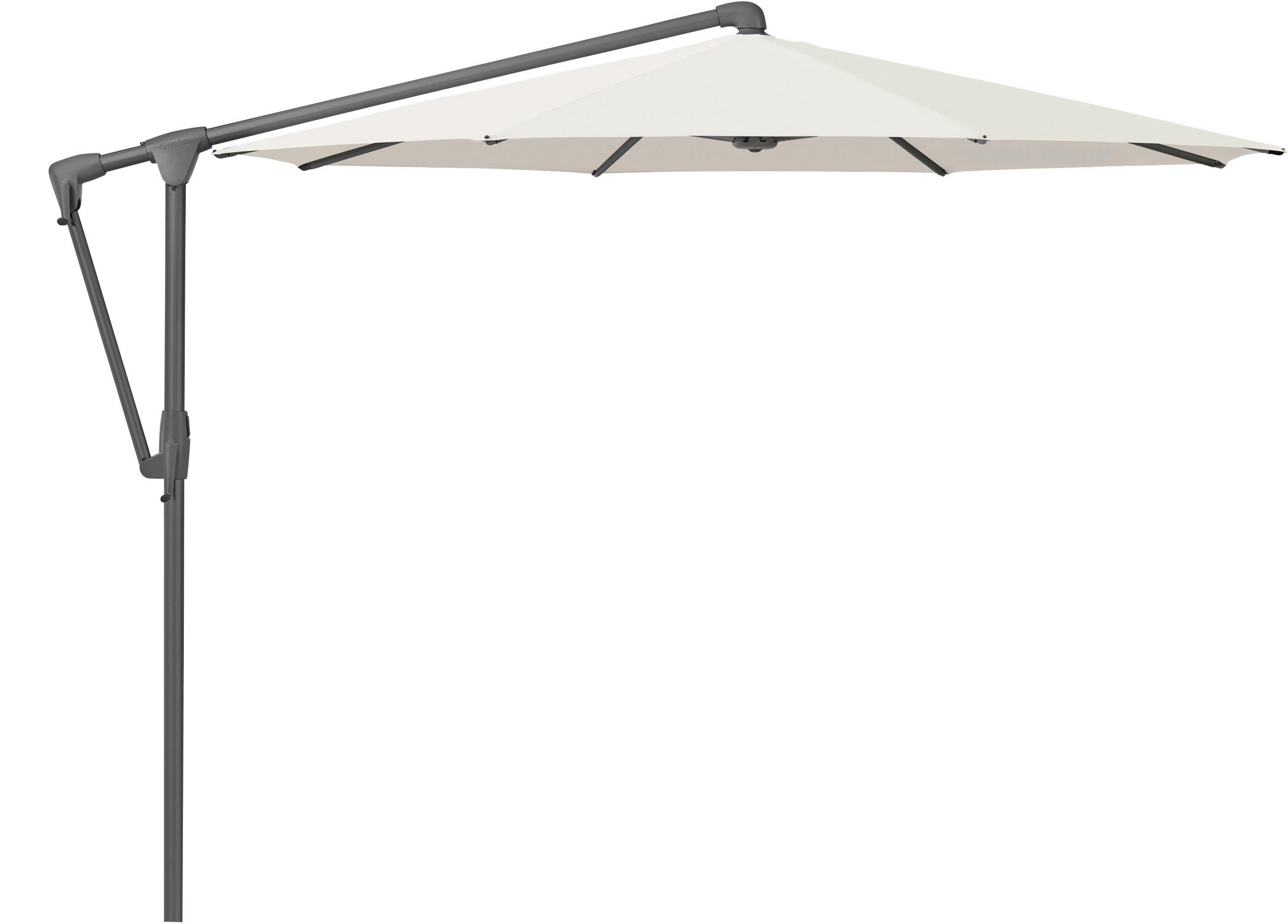 AMPELSCHIRM 300 cm Beige  - Anthrazit/Beige, Design, Textil/Metall (300/300cm) - Glatz