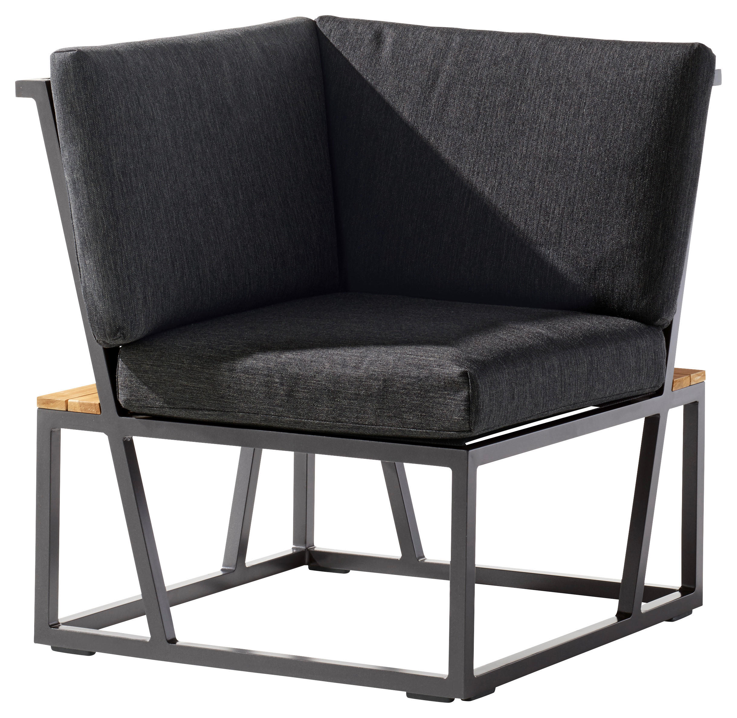 LOUNGEECKTEIL  - gris, Basics, métal/textile (73/78,5/73cm) - Sieger