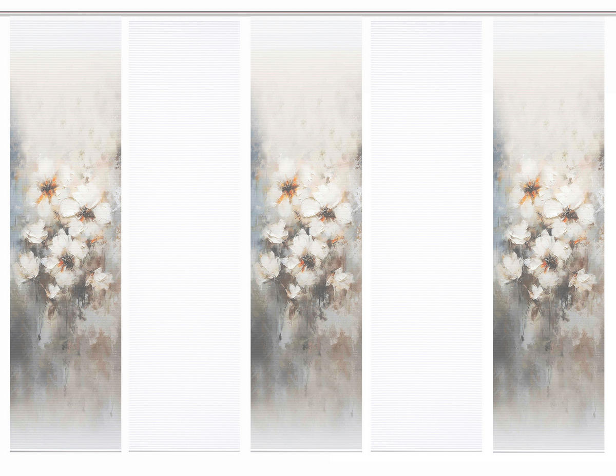 FLÄCHENVORHANG  5 Stück  blickdicht  60/245 cm   - Hellgrau/Naturfarben, Natur, Textil (60/245cm)