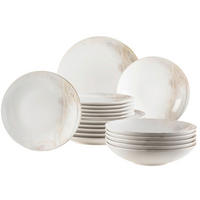 TAFELSERVICE Ossia 18-teilig  - Weiss/Beige, Basics, Keramik (40,5/36,5/49cm) - Mäser