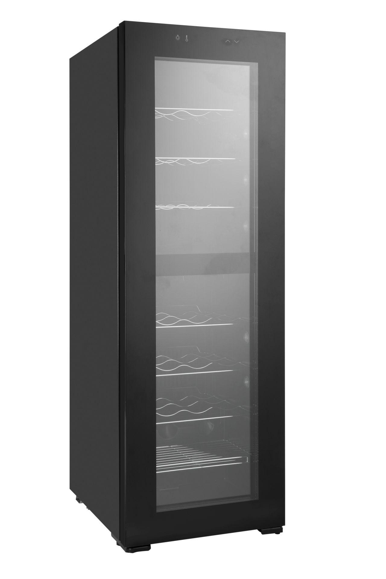 WEINKÜHLSCHRANK JC-120  - Schwarz, KONVENTIONELL, Glas/Kunststoff (40/121/53cm) - Atrigo