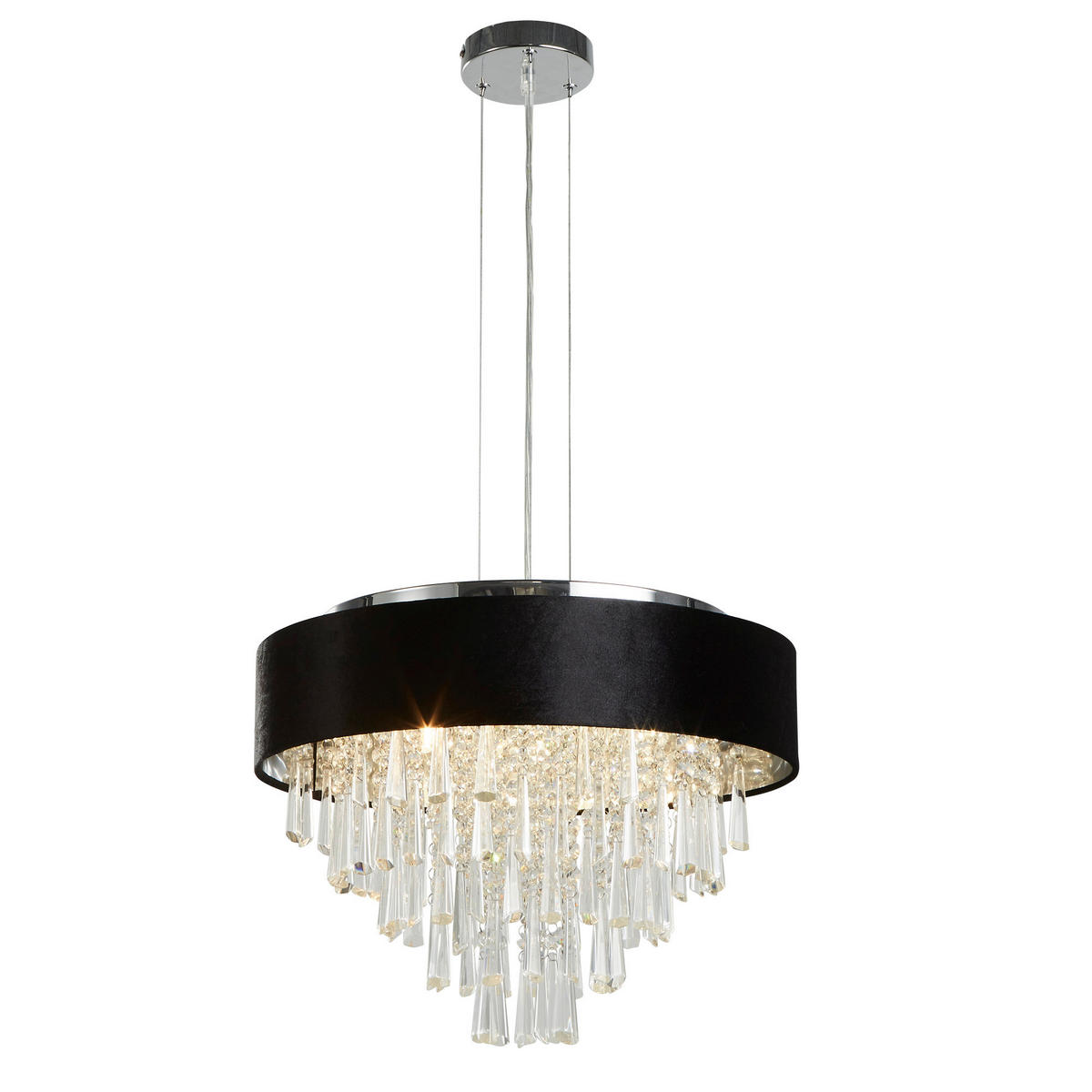 PENDELLEUCHTE Glamour 45.5/35/45.5 cm   - Chromfarben, MODERN, Glas/Metall (45.5/35/45.5cm) - Searchlight