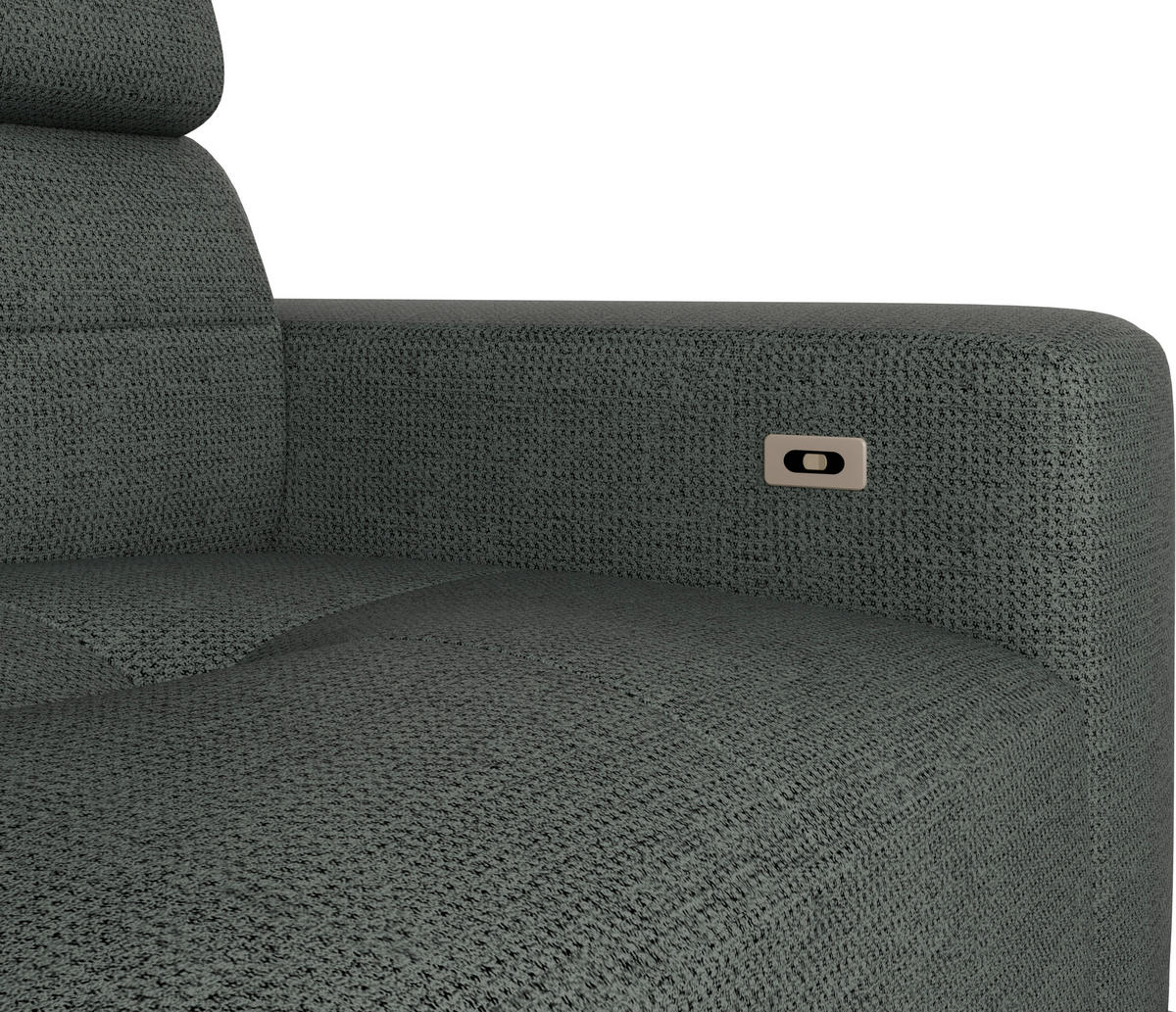 ECKSOFA in Chenille Waldgrün  - Waldgrün/Schwarz, Konventionell, Textil/Metall (178/264cm) - Hom`in