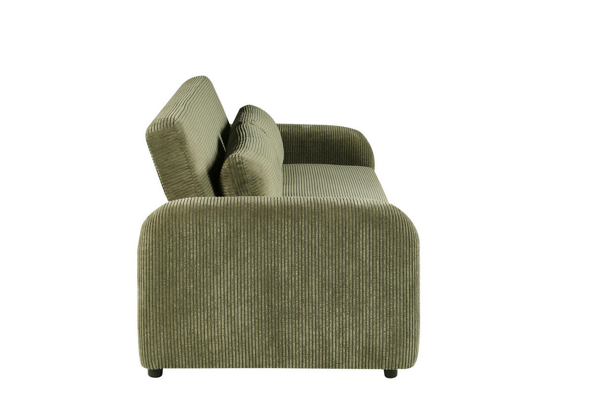 SCHLAFSOFA Cord Grün  - Schwarz/Grün, Design, Kunststoff/Textil (193/86/90cm) - MID.YOU