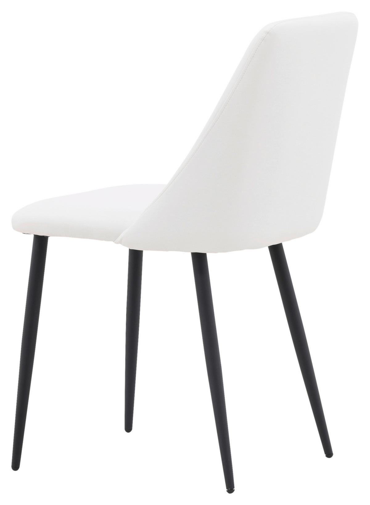 STOLSET 2 styck stål läderimitation (vegan)  - vit/svart, Design, metall/textil (49/87/56cm) - Livetastic