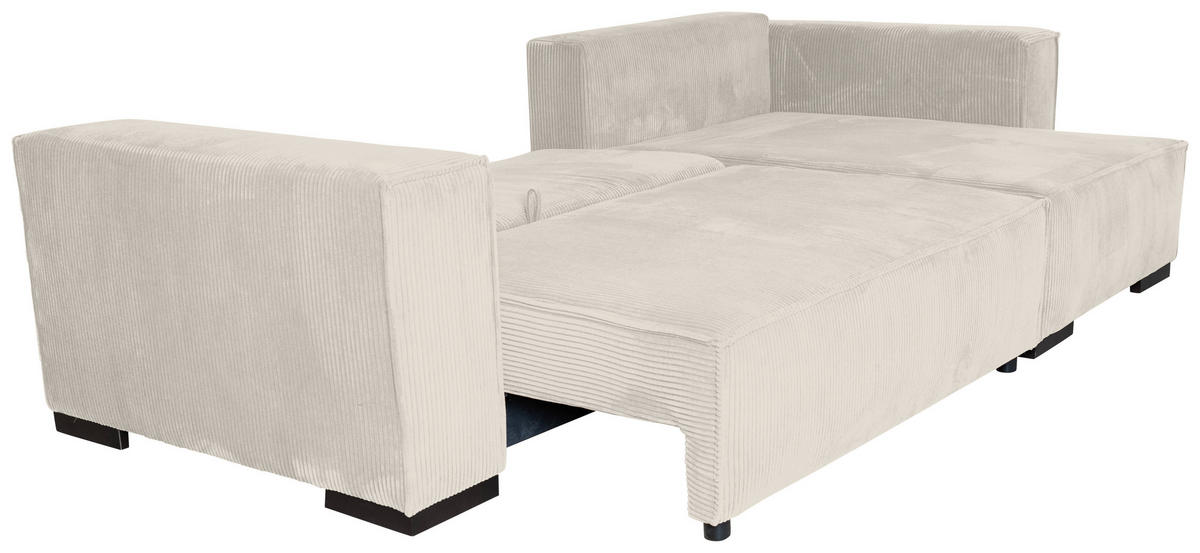 ECKSOFA in Cord Creme  - Creme/Braun, KONVENTIONELL, Holz/Textil (230/190cm) - Carryhome
