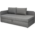 LIEGE in Flachgewebe Grau  - Schwarz/Grau, Basics, Kunststoff/Textil (205/90/95cm) - Xora